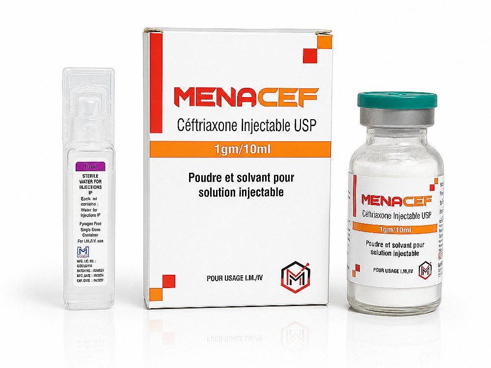 Menacef - Ceftriaxone 1g Injection